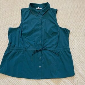 Athleta Levitate Poplin teal blue tank top size 3x